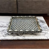 Bone Inlay Solid Wood Rectangle Geometric Pattern Serving Tray