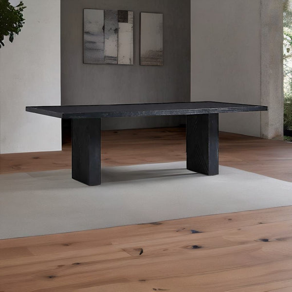 Modern Solid Wood Dining Table in Black Finish