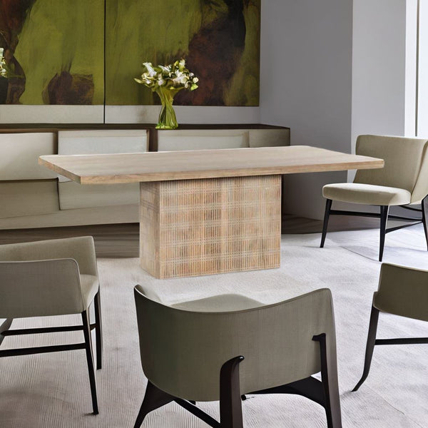Modern SolidWood Dining Table in Natural Finish