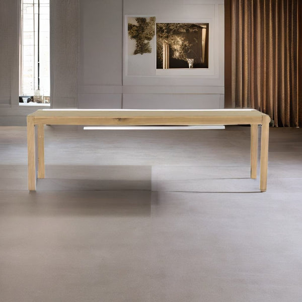 Modern SolidWood Dining Table in Bleach Finish