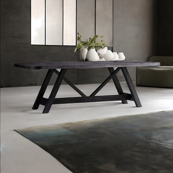 Colonial Solid Wood Dining Table in Black Finish