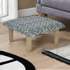 Classic Solid Sheesham Wood and Fabric Foot Stool