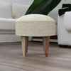 Classic Solid Sheesham Wood and Fabric Foot Stool