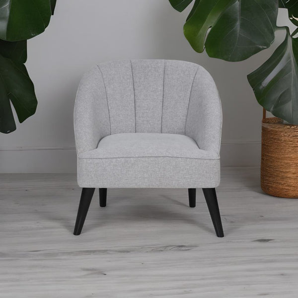 Modern Fabric Grey Color Barrel Chair