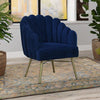 Elizabeth Premium Velvet Fabric Blue Colour Barrel Chair