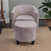Modern Fabric Beige Colour Barrel Chair