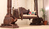 Rajasthani Solid Wood Walnut finish 2 Seater Swing Chair