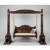 Rajasthani Solid Wood Walnut finish 2 Seater Swing Chair