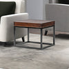 Classic Solid Wood End Table with Metal Legs