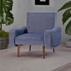 Fabric & Wooden Single Seater Sofa Blue Finish