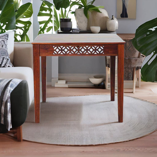 Classic Solid Sheesham Wood 4 Seater Dining Table Set