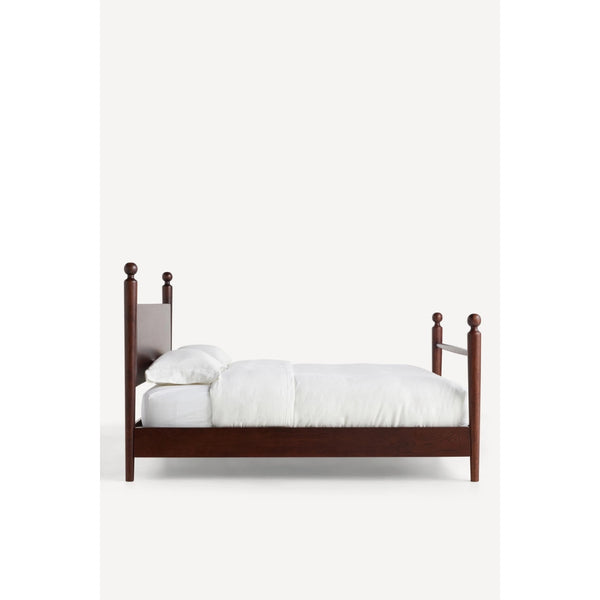 Jodha Solid Sheesham Wood Bed in Walnut Finish