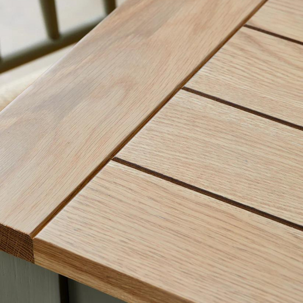 Gray Solid Wood 6 Seater Dining Table Set