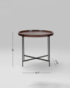 Sheesham Solid Wood Round Metal End Table