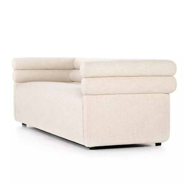 Modern 3 Seater Fabric Sofa - Cream Finish