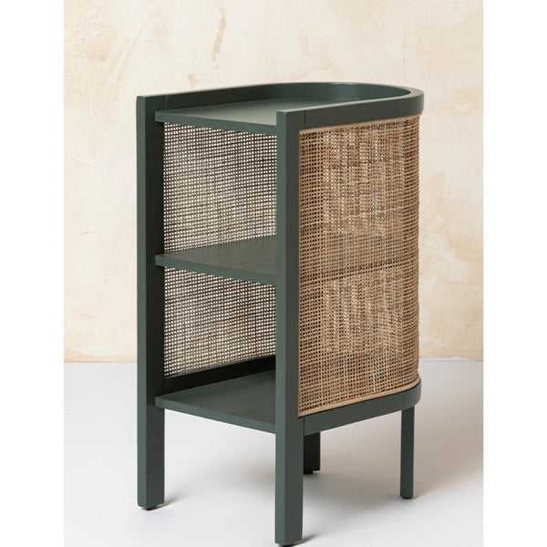 Classic Cane Bedside Table In Sage