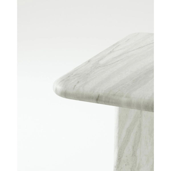 White Coffee Table in Solid Stone Marble