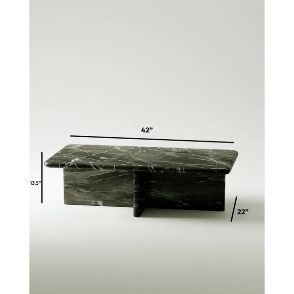 Black Coffee Table in Solid Stone Marble