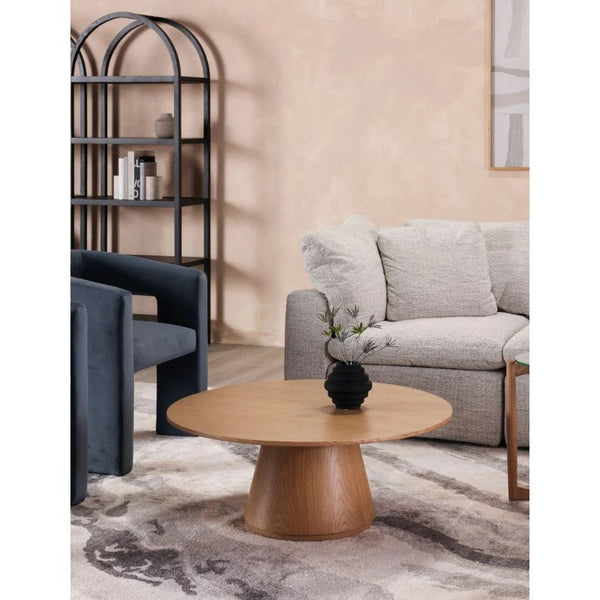 Modern Solid Oak Round Coffee Table