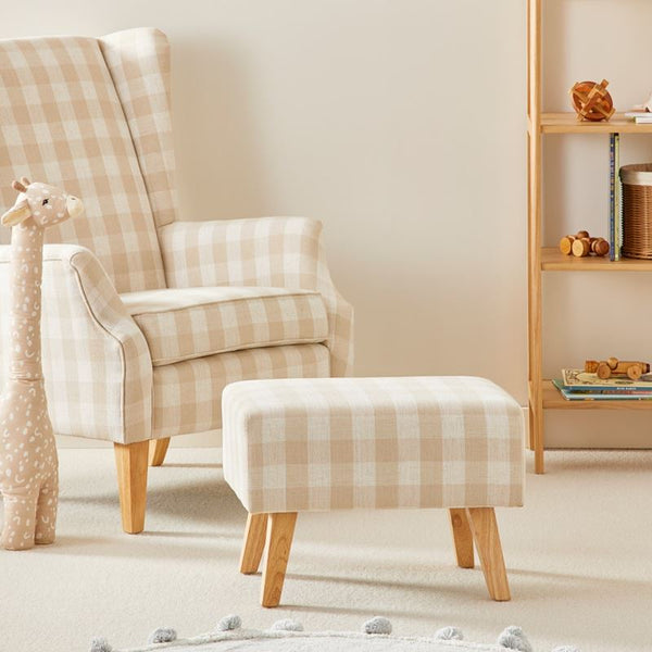 Kids 2 in 1 Gingham Nursery Chair