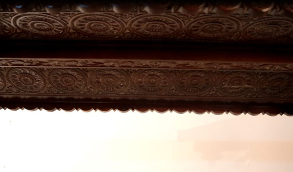 Rajasthani Solid Wood Walnut finish 2 Seater Swing Chair