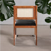 Classic Rattan Sheesham Solid Wood and Fabric Dining Chair