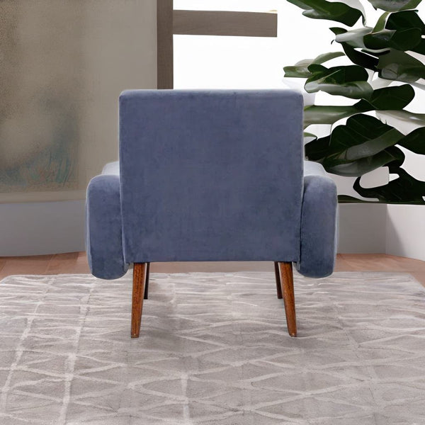 Fabric & Wooden Single Seater Sofa Blue Finish