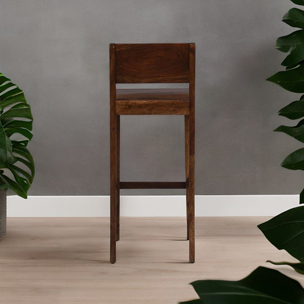 Sheesham Wood Bar Stools with Backs Provincial Teak Finish