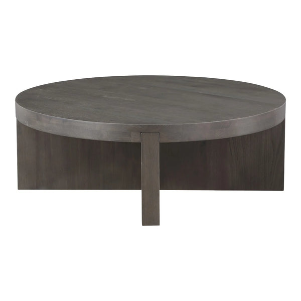 Modern Solid Round Coffee Table In Brown