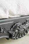 Colonial Solid Wood Carved Bed in Black Finish
