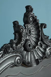 Colonial Solid Wood Carved Bed in Black Finish