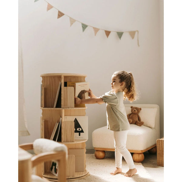 Kids Rotating Bookshelf And Organizer