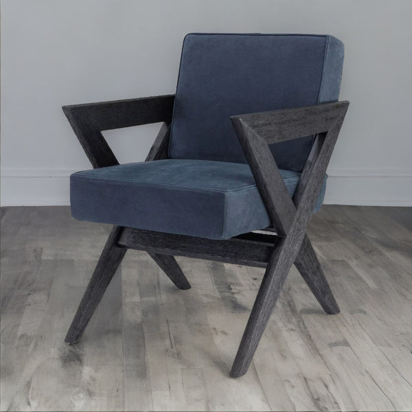 Modern Solid Wood Velvet Arm Chair