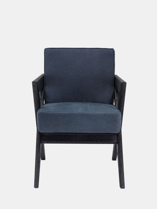 Modern Solid Wood Velvet Arm Chair