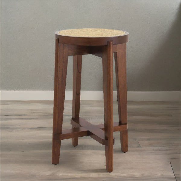 Modern Rattan Solid Wood Stool