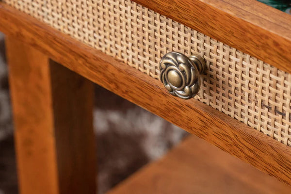 Modern Classy Neva Vintage Solid Mango Wood Nightstand for Bedroom