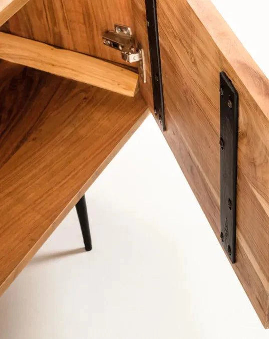 Colonial Acacia Wood Natural Finish T.V. Unit