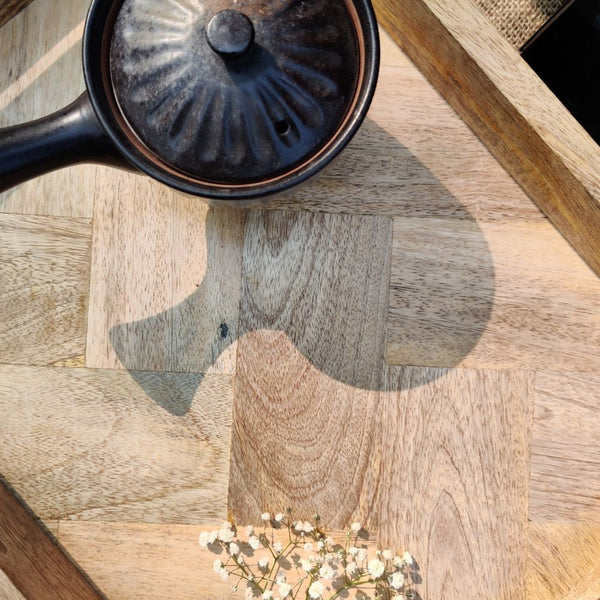 Solid Wood Natural Finish Rectangular Tray ( Serving Trays )