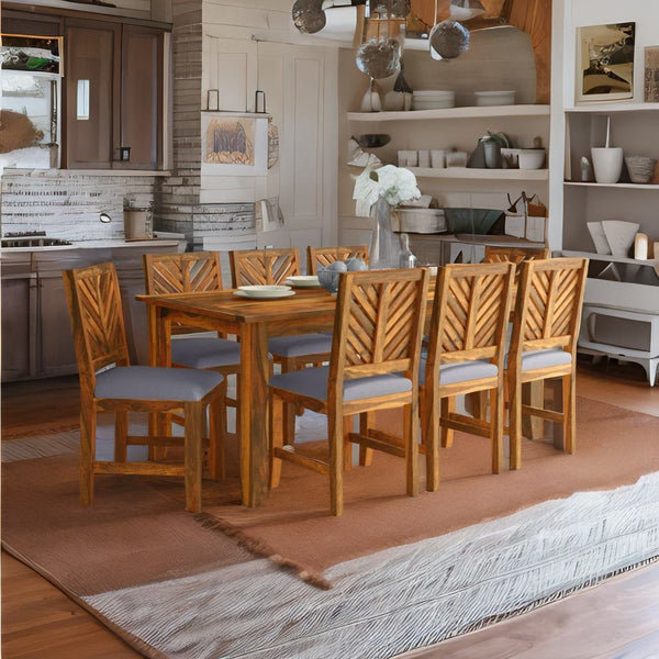 Modern Solid Wood 8 Seater Dining Table Set