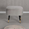 Elizabeth Premium Velvet Fabric Grey Color Barrel Chair and Stool