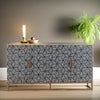 Bone Inlay Geometric Sideboard in Black & White