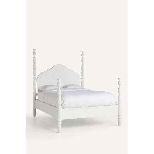 Colonial Acacia Wood Poster Bed With White Finish