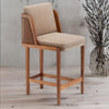 Modern Rattan Solid Wood Bar Stool With Fabric