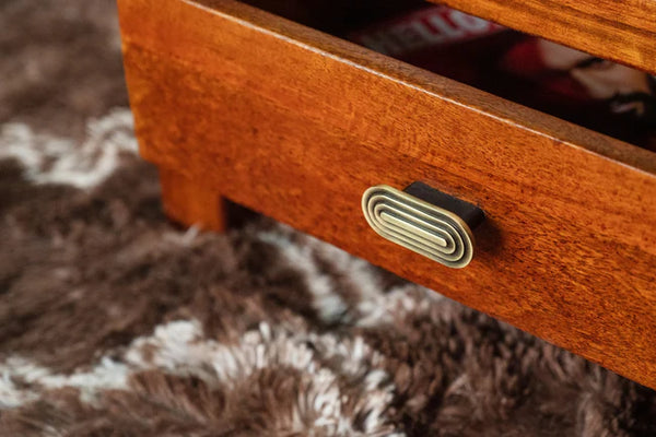 Modern Olive Classy Solid Mango Wood Nightstand Bedside Table