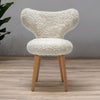 Modern Solid Wood Curved Wing Chair With Fabric