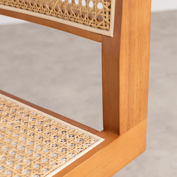 RattanSolid Wood Armless Chair