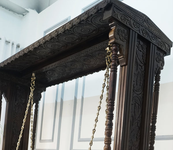 ClassicSolid Wood Walnut finish 2 Seater Swing Chair