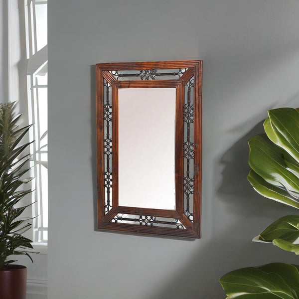 Hand Carved Modern Solid Wood Mirror Frame