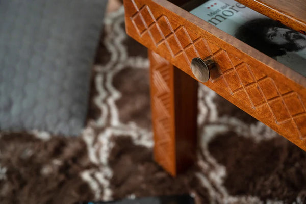 Modern Senna Solid Mango Wood Nightstand Bedside Table