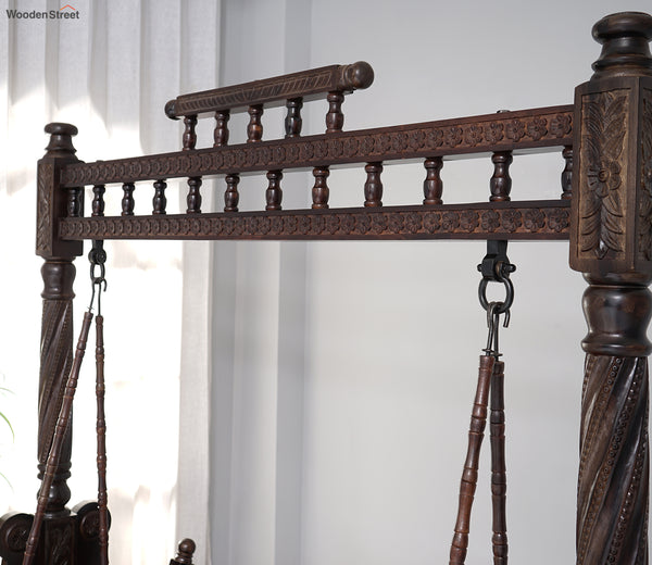 ClassicSolid Wood Walnut finish 2 Seater Swing Chair